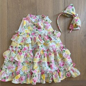 Janie and Jack Dress w Matching Headband 6-12 months
